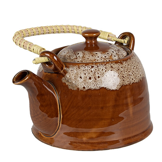 Clayre & Eef | Theepot Bruin ø 14x12 cm / 750 ml | 6CETE0139