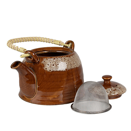 Clayre & Eef | Theepot Bruin ø 14x12 cm / 750 ml | 6CETE0139