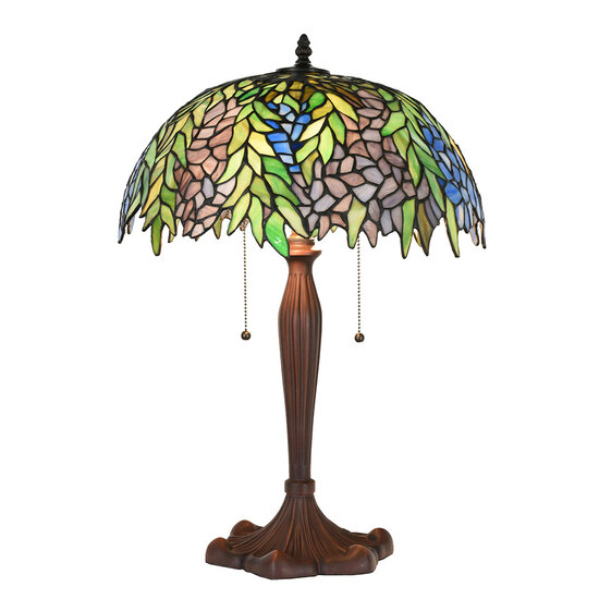 Clayre & Eef | Tiffany Tafellamp Groen ø 41x60 cm E27/max 2x60W | 5LL-1216