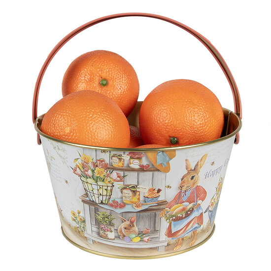 Clayre & Eef | Opbergmand Wit Blauw Rood ø 19x10 cm | 6BL0107