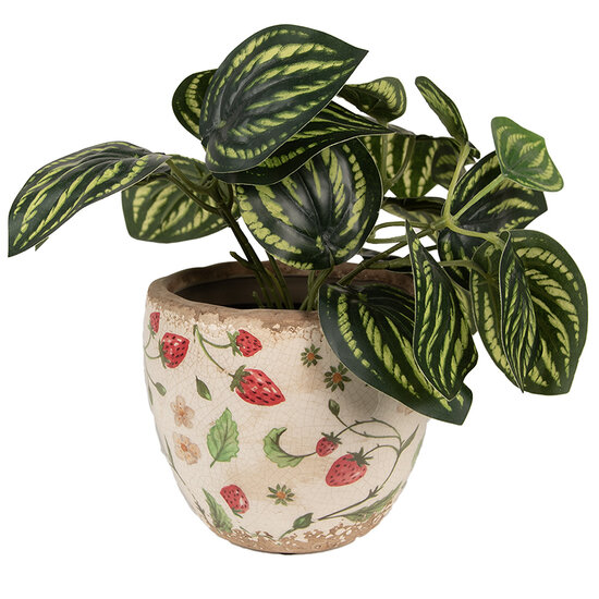 Clayre & Eef | Bloempot Binnen Beige Rood ø 13x11 cm | 6CE1634S