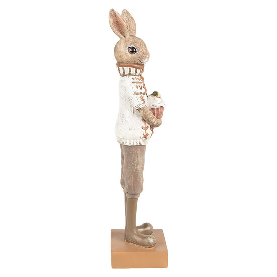 Clayre & Eef | Decoratie beeld Konijn Bruin Beige 7x7x28 cm | 6PR5000