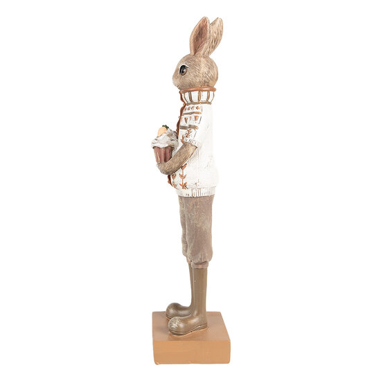 Clayre & Eef | Decoratie beeld Konijn Bruin Beige 7x7x28 cm | 6PR5000