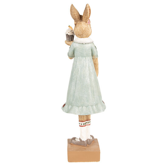 Clayre & Eef | Decoratie beeld Konijn Bruin Groen 9x8x28 cm | 6PR5002