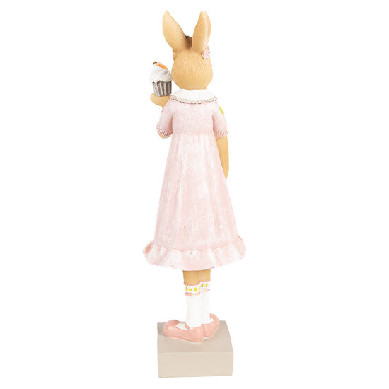 Clayre & Eef | Decoratie beeld Konijn Bruin Roze 9x8x28 cm | 6PR5003