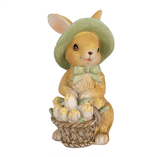 Clayre & Eef | Decoratie Beeld Konijn Bruin 8x6x11 cm | 6PR5018