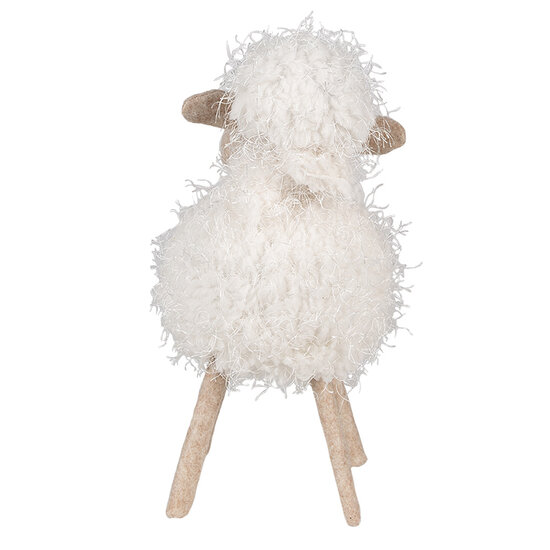 Clayre & Eef | Decoratie Schaap Wit 16x16x30 cm | 65274