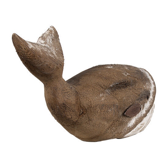 Clayre & Eef | Decoratie Walvis Bruin Wit 39x15x21 cm | 6H2341