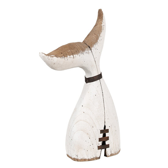 Clayre & Eef | Decoratie Walvisstaart Wit Bruin 27x10x45 cm | 6H2347