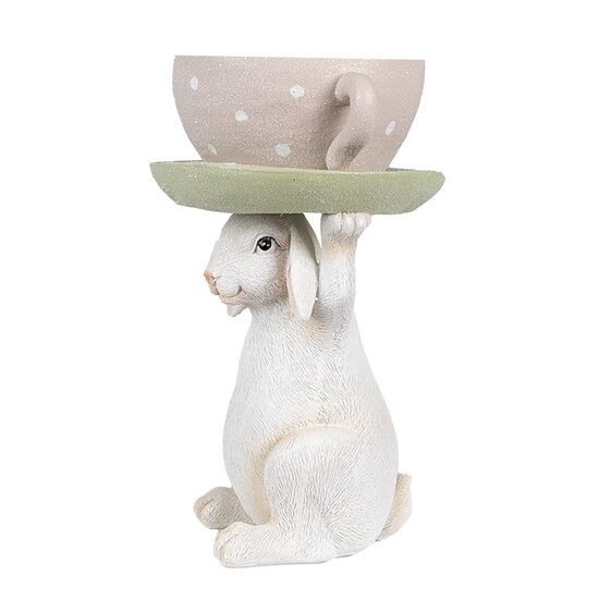 Clayre &amp; Eef   | Decoratie Konijn Beige Roze 15x14x24 cm | 6PR3998