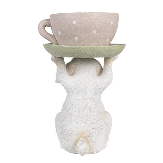 Clayre &amp; Eef   | Decoratie Konijn Beige Roze 15x14x24 cm | 6PR3998
