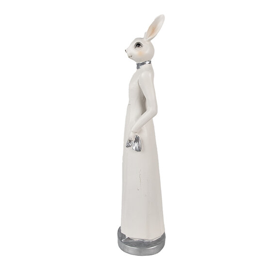 Clayre & Eef | Decoratie Beeld Konijn Wit 11x9x41 cm | 6PR4041