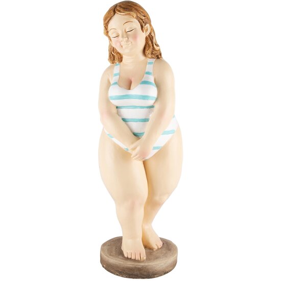 Dekoratief | Dame staand m/badpak, magnesium, 15x14x45cm | A240906