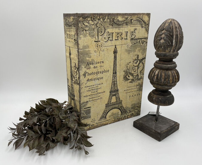 Boekenkluis antiek Eifeltoren Parijs decoratieboek opbergdoos 30 cm x 20 cm | 541580 | Meraki Shop