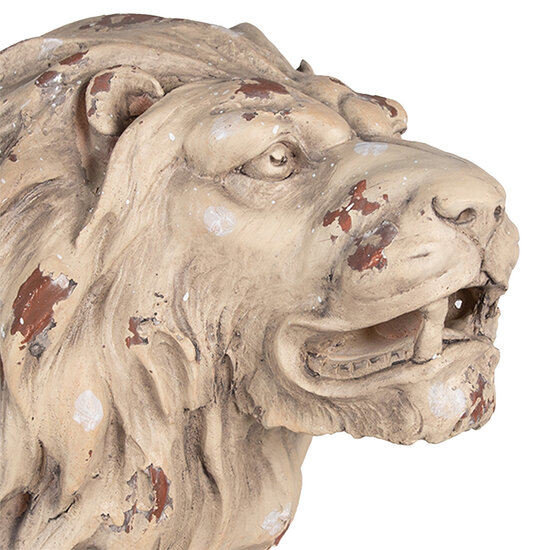 Clayre & Eef | Decoratie Beeld Leeuw Beige 55x23x40 cm | 5MG0030