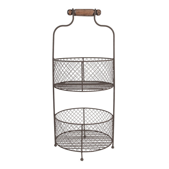 Clayre & Eef | Rek met manden Bruin ø 25x59 cm | 5Y1191