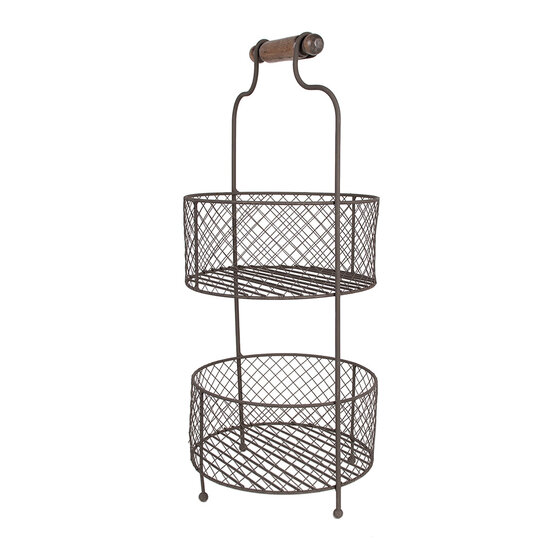 Clayre & Eef | Rek met manden Bruin ø 25x59 cm | 5Y1191