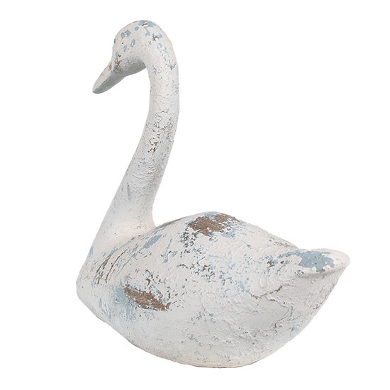 Clayre & Eef | Decoratie Beeld Zwaan Wit Bruin 33x16x28 cm | 6PR5056