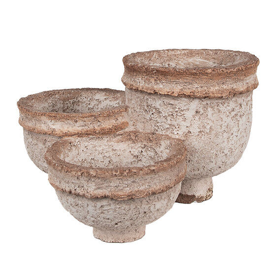 Clayre & Eef | Bloempot Binnen Beige Bruin 27x29x17 cm | 6PR5062