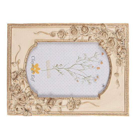 Clayre & Eef | Fotolijst Beige 16x3x21 cm / 10x15 cm | 2F1057