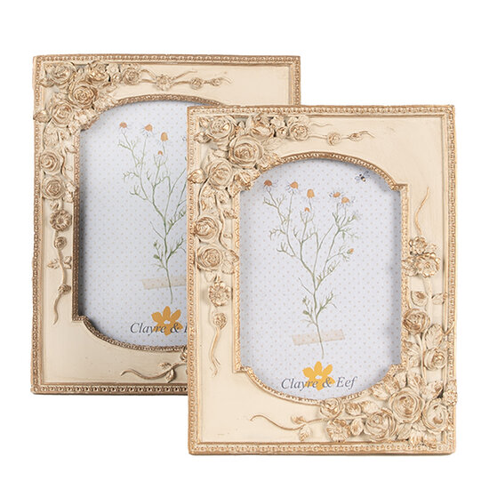 Clayre & Eef | Fotolijst Beige 18x3x23 cm / 13x18 cm | 2F1058