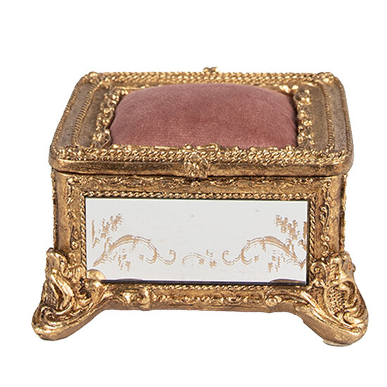 Clayre & Eef | Sieradendoos Goudkleurig 12x12x7 cm | 6PR4132