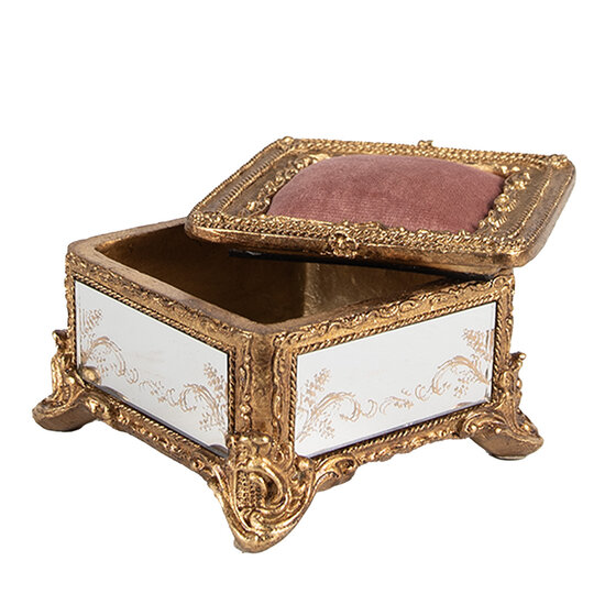 Clayre & Eef | Sieradendoos Goudkleurig 12x12x7 cm | 6PR4132