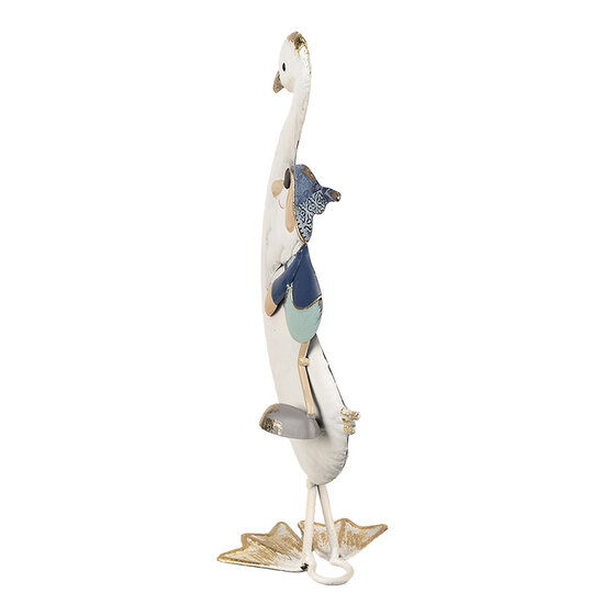 Clayre & Eef | Decoratie Beeld Gans Wit 15x13x36 cm | 6Y5595