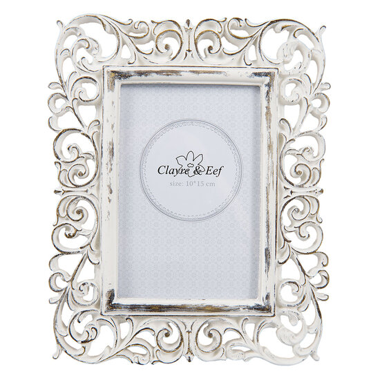 Clayre & Eef | Fotolijst Wit 18x2x23 cm / 10x15 cm | 2F0497