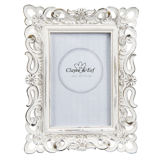 Clayre & Eef | Fotolijst Wit 17x2x22 cm / 10x15 cm | 2F0499