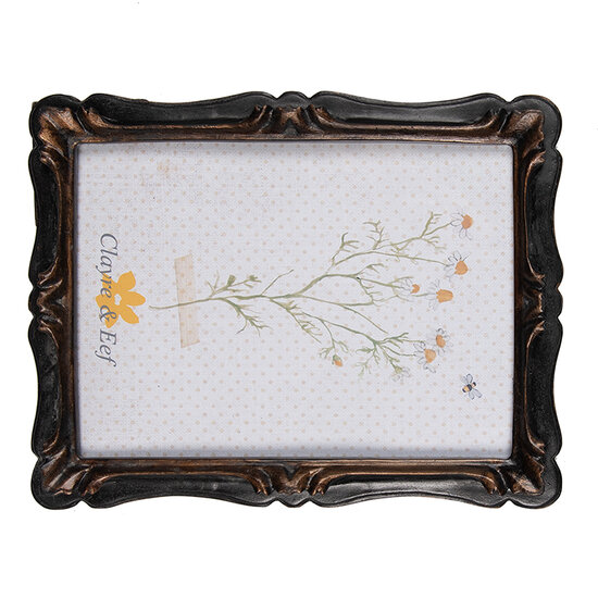 Clayre & Eef | Fotolijst Zwart Bruin 16x2x21 cm / 13x18 cm | 2F1068