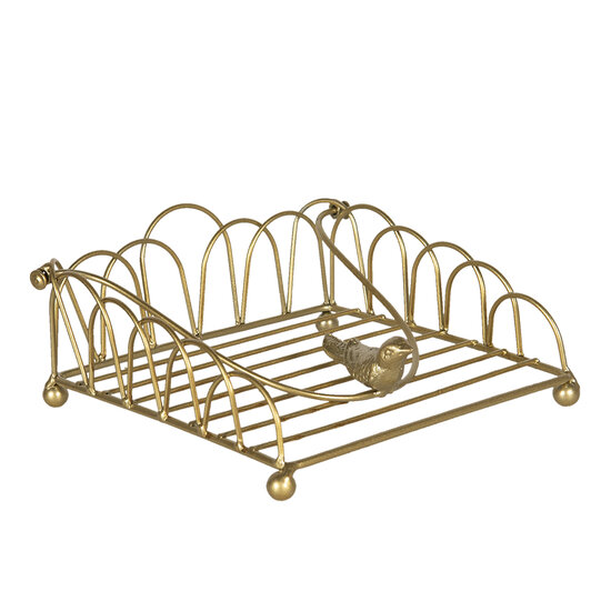 Clayre & Eef | Servettenhouder Goudkleurig 20x20x9 cm | 60057GO