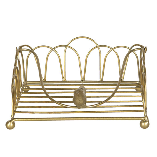 Clayre & Eef | Servettenhouder Goudkleurig 20x20x9 cm | 60057GO