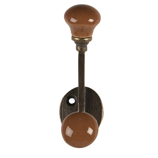 Clayre &amp; Eef   | Wandhaak Bruin 5x3x9 cm | 64782CH
