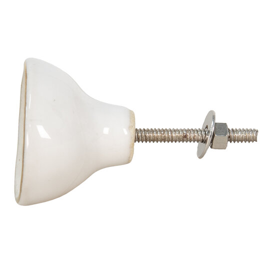 Clayre & Eef | Deurknop Wit 4x4x7 cm | 65047