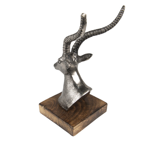 Clayre & Eef | Decoratie beeld Hert Zilverkleurig 10x8x18 cm | 65143