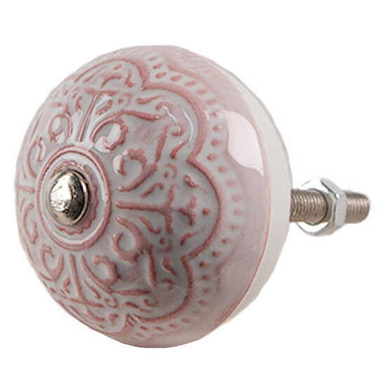Clayre & Eef | Deurknop set van 4 Roze ø 4x3/6 cm | 65302