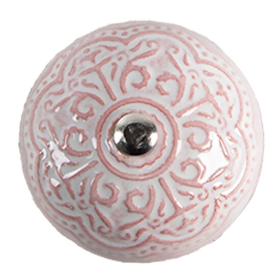 Clayre & Eef | Deurknop set van 4 Roze ø 4x3/6 cm | 65302