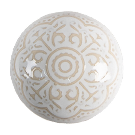 Clayre & Eef | Deurknop set van 4 Beige ø 4x3/6 cm | 65304