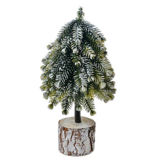 Clayre & Eef | Kunstkerstboom Groen Wit 11x11x25 cm | 65573