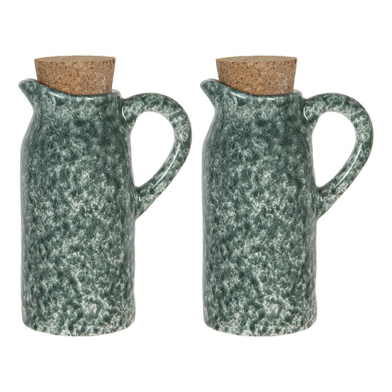 Clayre & Eef | Olie en Azijnstel set van 2 Groen 8x6x14 cm | 6CE1239