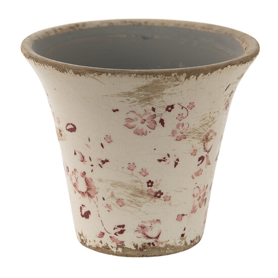 Clayre & Eef | Bloempot Binnen Roze, Beige ø 12x11 cm | 6CE1418