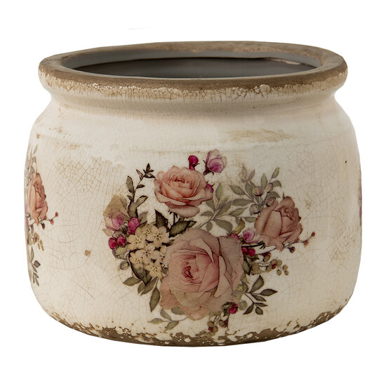 Clayre & Eef | Bloempot Binnen Roze, Beige ø 15x13 cm | 6CE1419M
