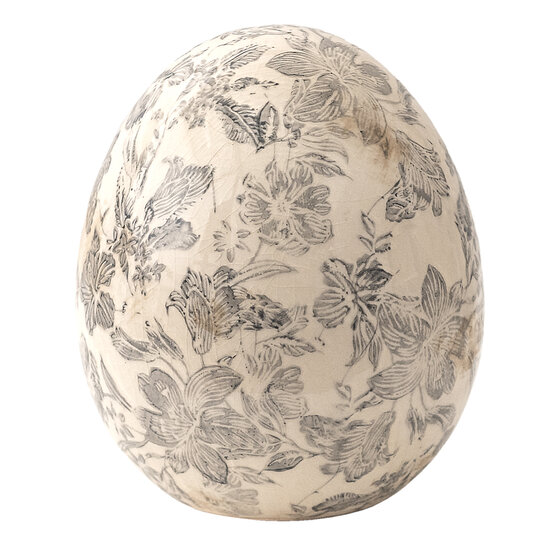 Clayre & Eef | Decoratie Beeld Ei Grijs, Beige ø 14x16 cm | 6CE1451L