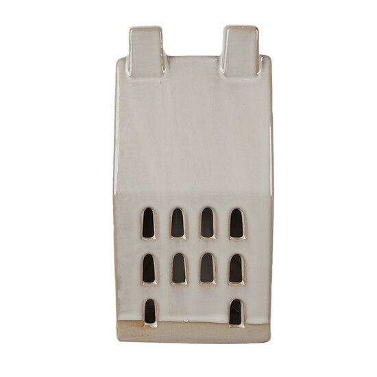 Clayre & Eef | Decoratie Huisje met LED Beige 9x8x18 cm | 6CE1591L