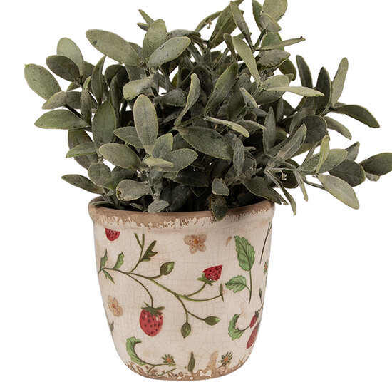 Clayre & Eef | Bloempot Binnen Beige, Rood ø 11x10 cm | 6CE1631XS