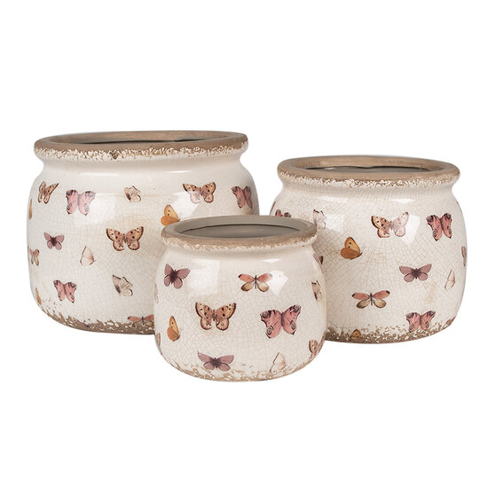Clayre & Eef | Bloempot Binnen Beige ø 12x10 cm | 6CE1662S