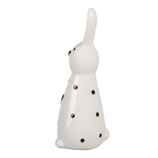 Clayre & Eef | Decoratie beeld Konijn Wit Zwart 5x4x13 cm | 6CE1705