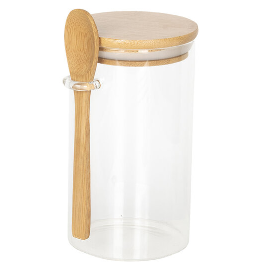 Clayre & Eef | Voorraadpot Deksel Transparant ø 8x15 cm | 6GL2421L