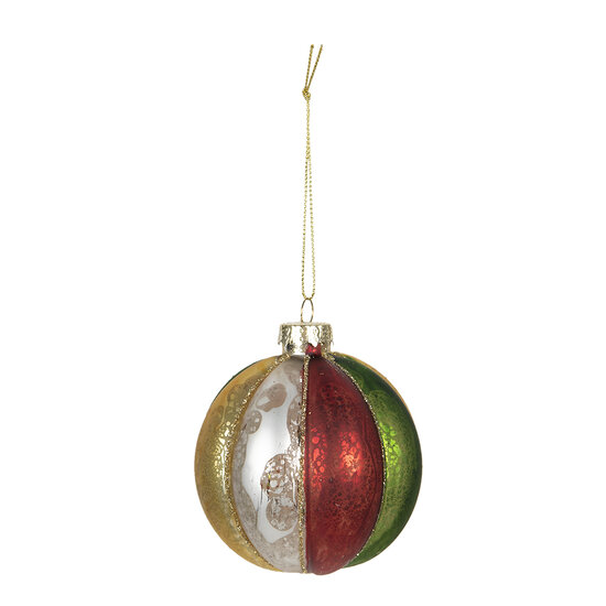 Clayre & Eef | Kerstballen Set van 4 Meerkleurig ø 8x8 cm | 6GL2736